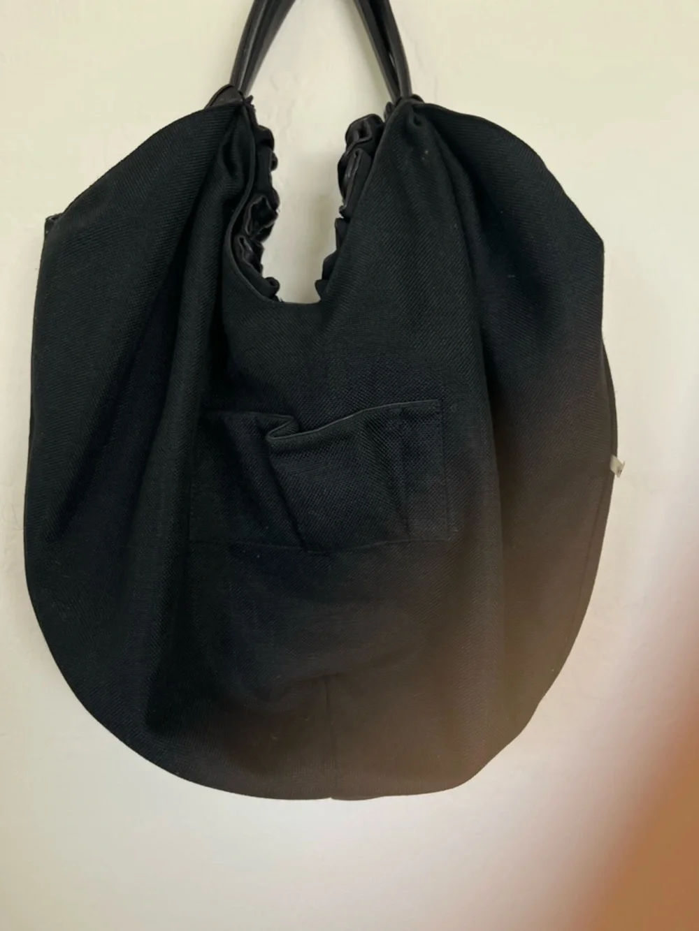 Elie Tahari Melrose Large Ruffled Hobo - Smooth Black Nappa Leather